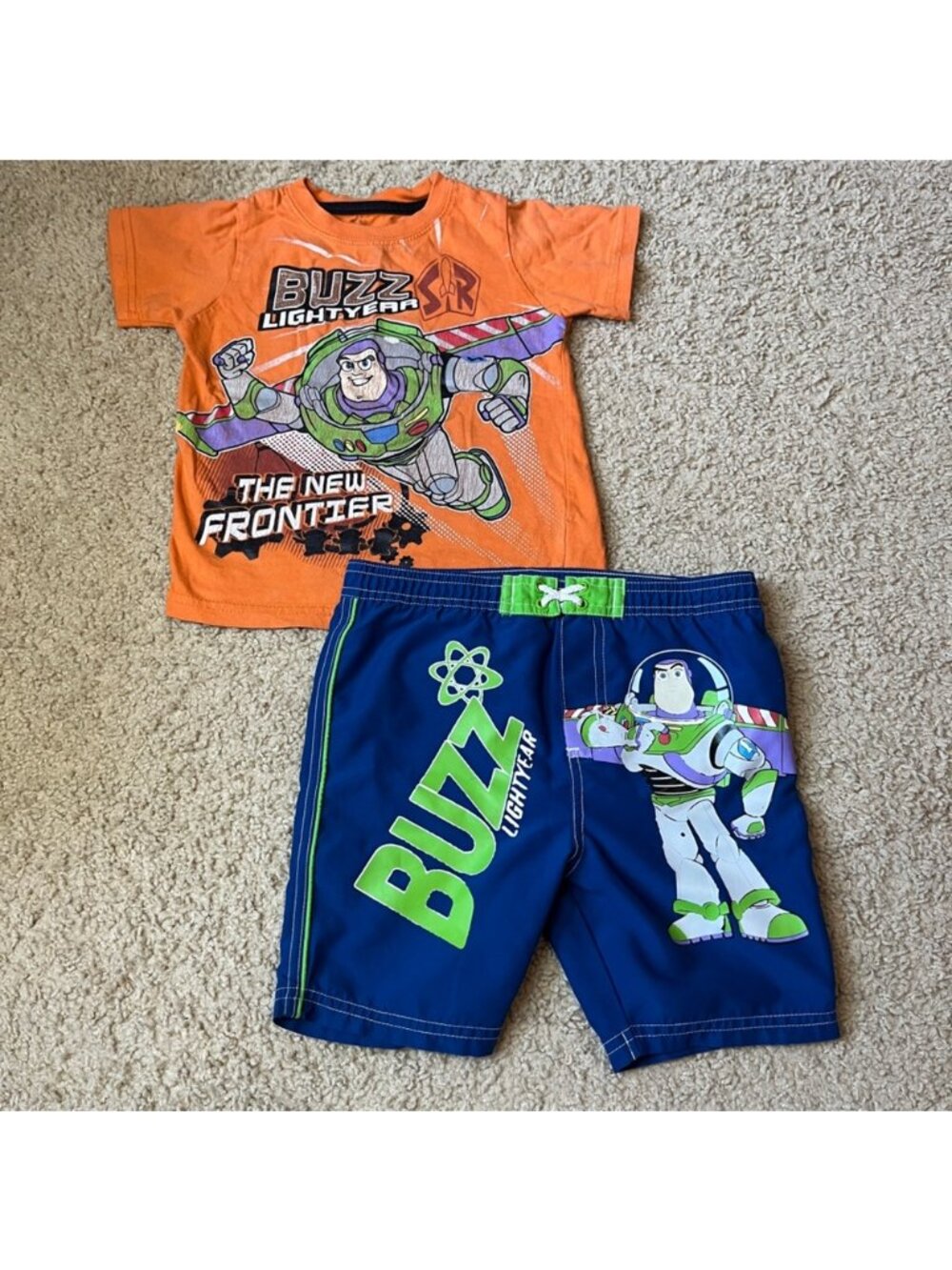 Toy Story 3T Lot Swimsuit Boys Trunks Tshirt Buzz Lightyear Disney Pixar Toddler